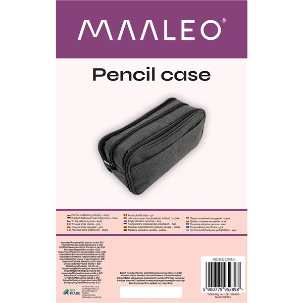 Kolminkertainen taittuva penaali - harmaa Maaleo 24512