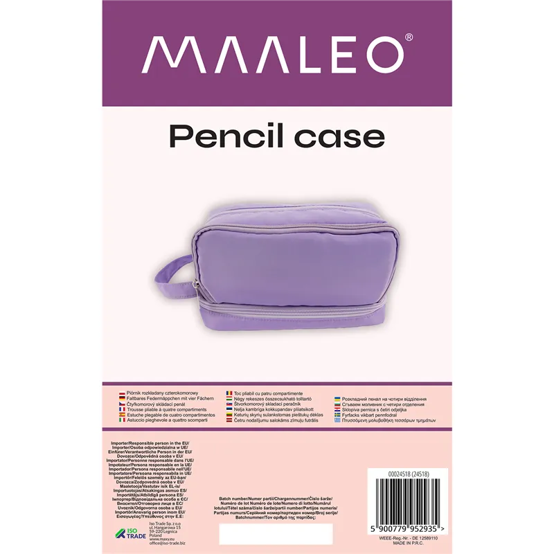Maaleo 24518 četru nodalījumu izvelkams zīmuļu maciņš