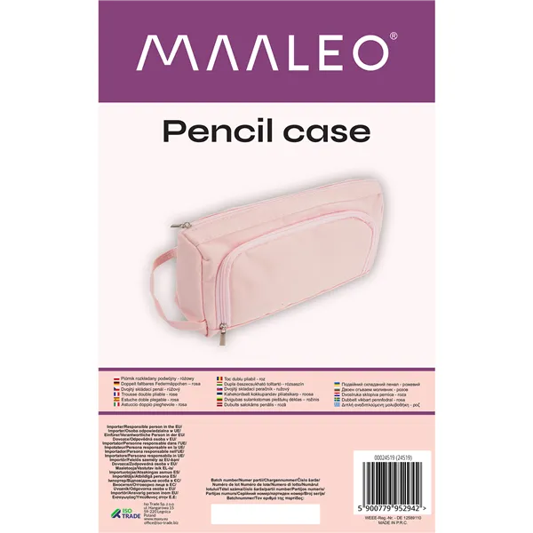 Double extendable pencil case - pink Maaleo 24519