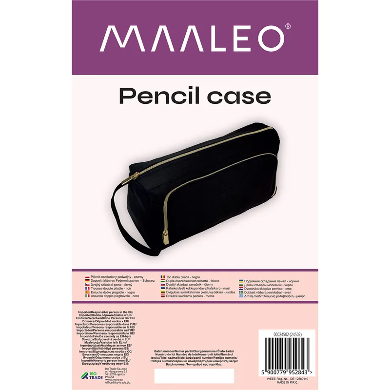 Kaksinkertainen pidennettävä penaali - musta Maaleo 24502