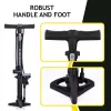 Dunlop - Floor pump for bikes, balls, mattresses with pressure gauge (Black)