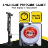 Dunlop - Floor pump for bikes, balls, mattresses with pressure gauge (Black)