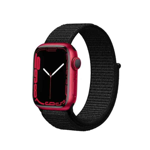 Crong Nylon Reflex - Sport Band for Apple Watch 44/45/46/49 mm (Black)
