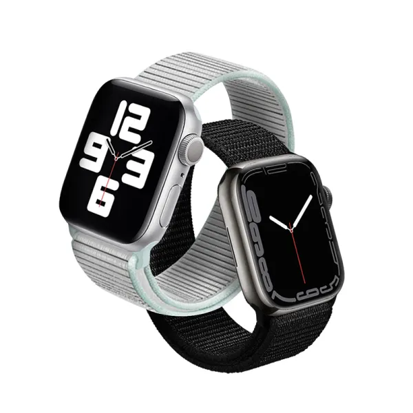 Crong Nylon Reflex - Sport Band for Apple Watch 44/45/46/49 mm (Black)