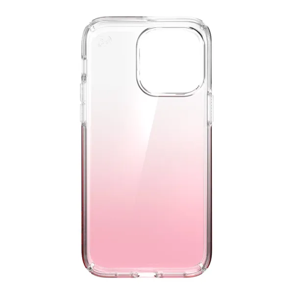 Speck Presidio Perfect-Clear + Ombre - iPhone 14 Pro Max Case with MICROBAN Coating (Clear / Vintage Rose Fade)