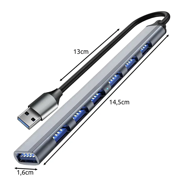 USB-jaotur - 1 port 3.2 + 6 porti 2.0 Izoxis 24374