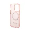 Guess Gold Outline Translucent MagSafe - Case for iPhone 14 Pro (Pink)