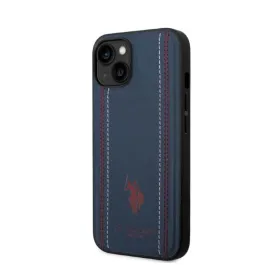 US Polo Assn Leather Stitch - Case for iPhone 14 Plus (Navy blue)