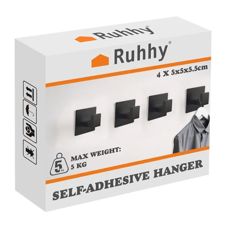 Isekleepuv riidepuu - 4 tk komplekt Ruhhy 24649