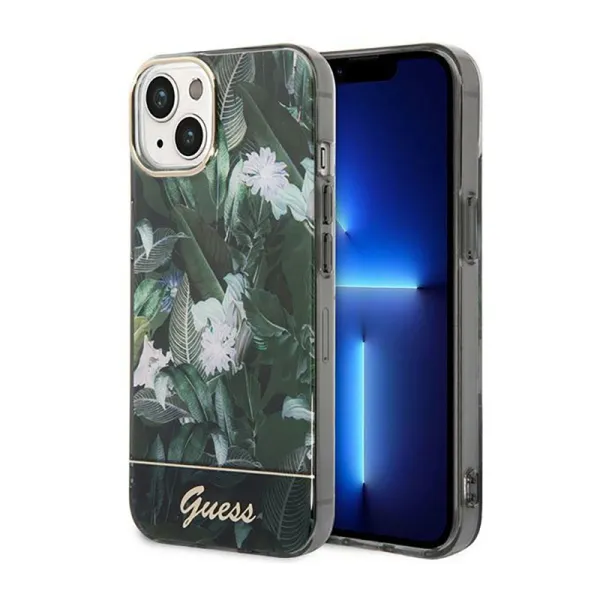 Guess Jungle Case - Case for iPhone 14 Plus (Green)