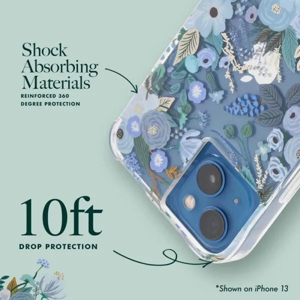 Rifle Paper Clear - Case for iPhone 14 Plus (Garden Party Blue)