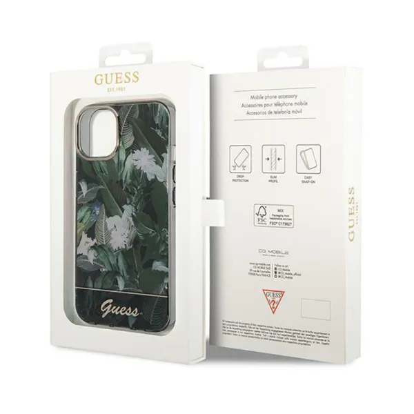 Guess Jungle Case - Case for iPhone 14 Plus (Green)
