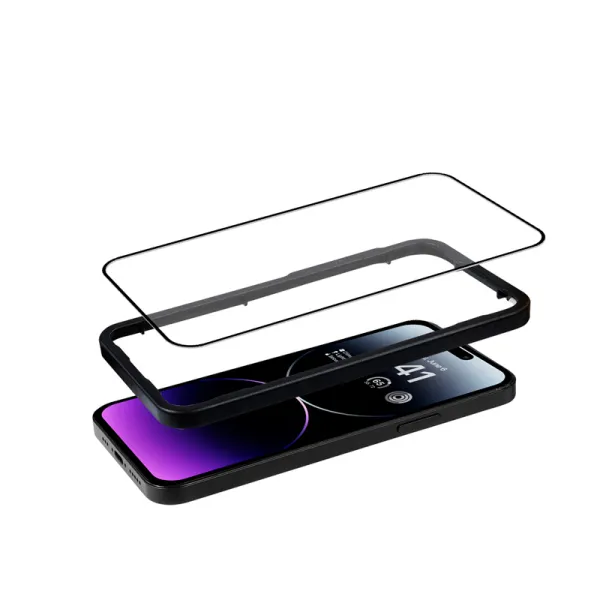 Crong Anti-Bacterial 3D Armor Glass - 9H Tempered Glass for the Full Screen iPhone 14 Pro Max + Installation Frame