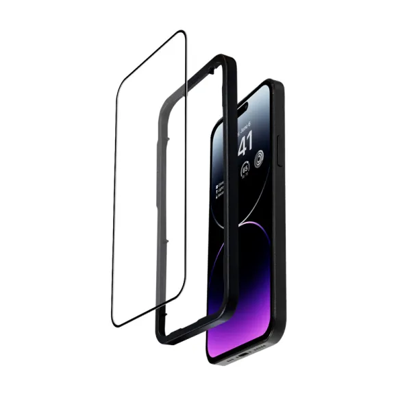 Crong Anti-Bacterial 3D Armor Glass - 9H Tempered Glass for the Full Screen iPhone 14 Pro Max + Installation Frame