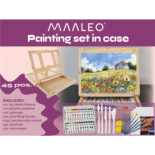 Maalikomplekt karbis 45 osa Maaleo 23863