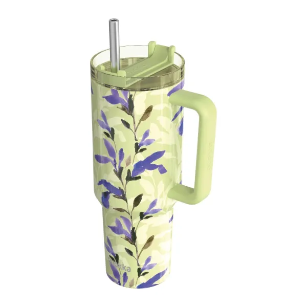 Quokka Stream - Stainless Steel Thermo Mug 1200ml with Straw (Matcha)