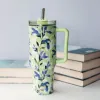 Quokka Stream - Stainless Steel Thermo Mug 1200ml with Straw (Matcha)