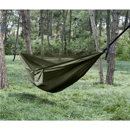 Turistinis hamakas su brezentu ir tinkleliu nuo uodų 260x140 cm