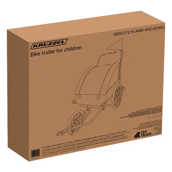 Kruzzel 25372 3in1 piekares velosipēda piekabe