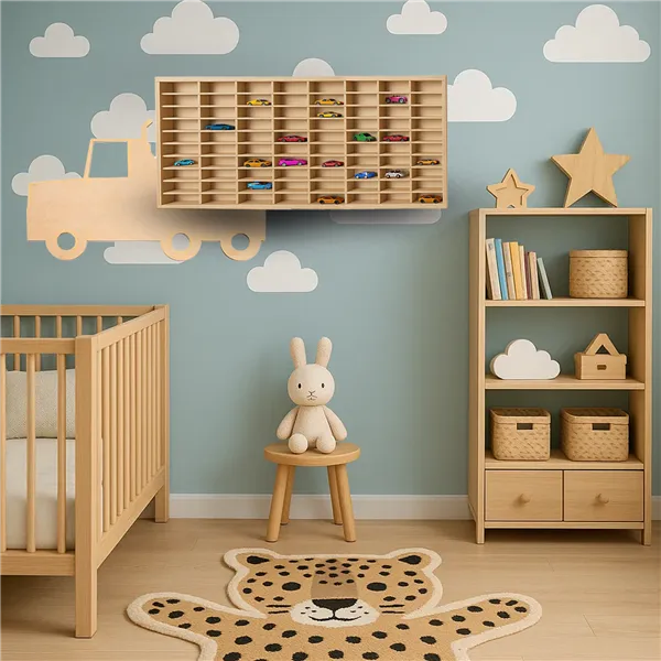 Wooden shelf for cars - Kruzzel 26582 truck