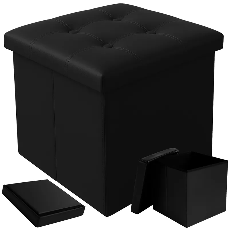 Folding pouffe black Ruhhy 25779