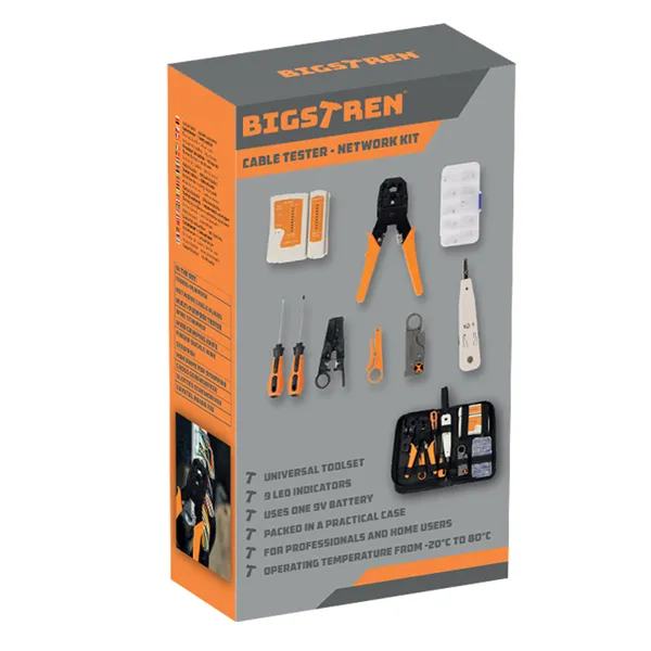 Kabeļu testeris - Bigstreena 25835 tīkla komplekts
