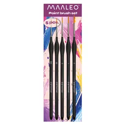 Paint brushes 5 pcs with stand Maaleo 26119