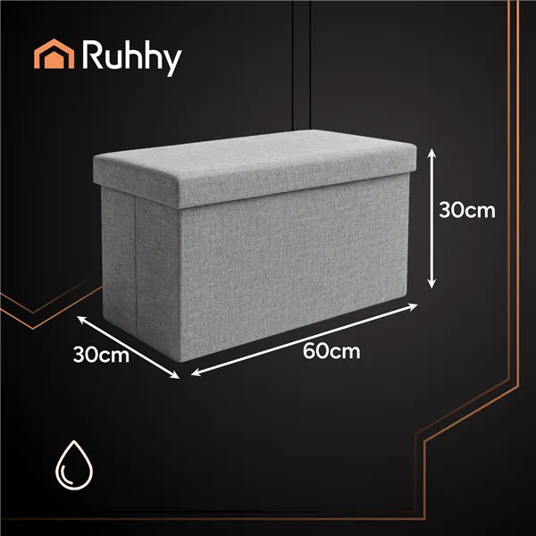 Harmaa kangasrahi 60x30x30 cm Ruhhy 25996