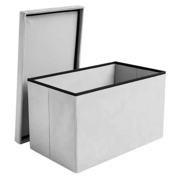 Пуф из серого бархата 60x30x30 см Ruhhy 25994