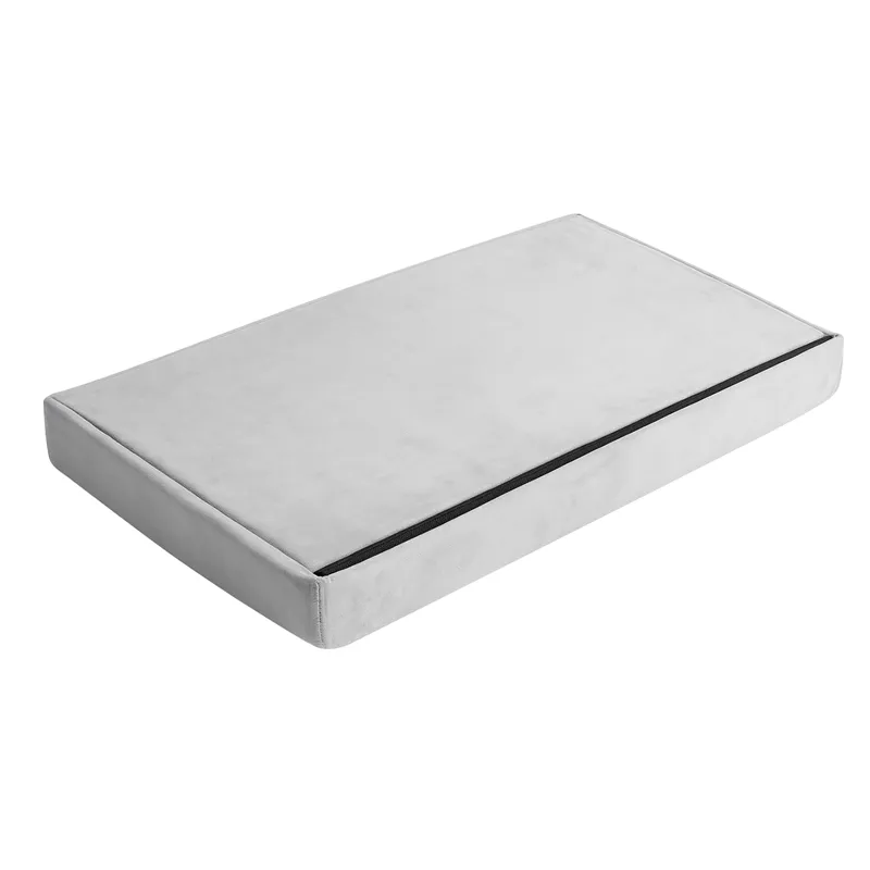 Пуф из серого бархата 60x30x30 см Ruhhy 25994
