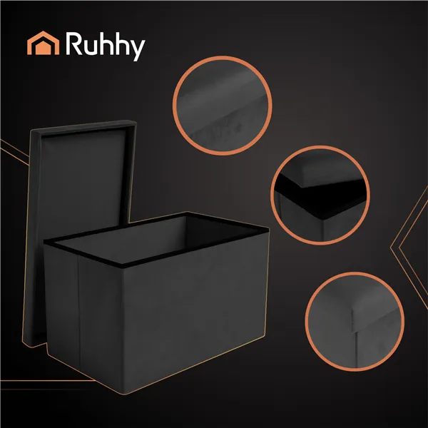 Black velvet pouf 60x30x30 cm Ruhhy 25995