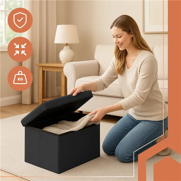 Musta samettinen rahi 60x30x30 cm Ruhhy 25995