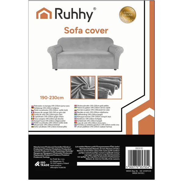 Ruhhy 26182 sohvanpäällinen 190-230cm vaaleanharmaa