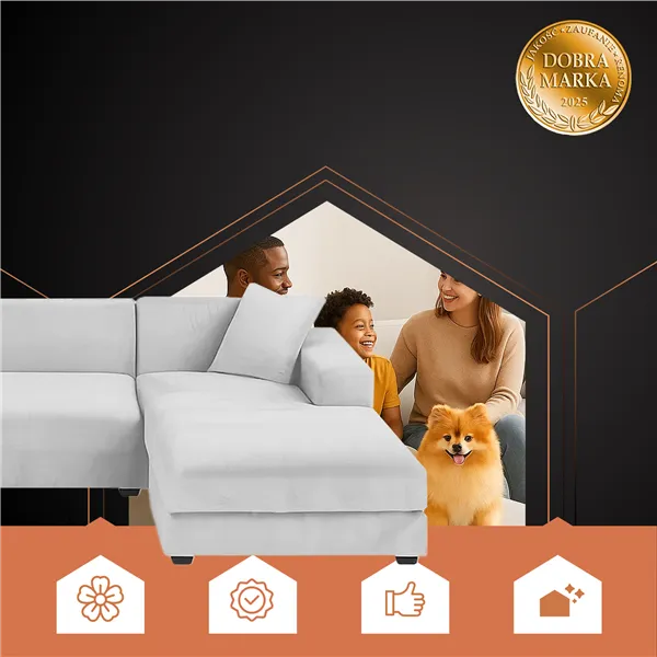 Ruhhy 26182 sofa cover 190-230cm light gray