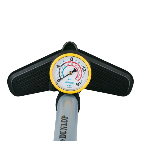 Dunlop - Floor pump for bikes, balls, mattresses with pressure gauge (Blue)