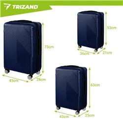 3-ühes kohvrikomplekt - tumesinine Trizand 26664