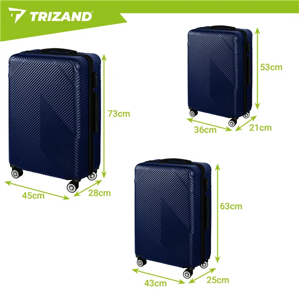 3 viename lagaminų rinkinys – tamsiai mėlynas Trizand 26664