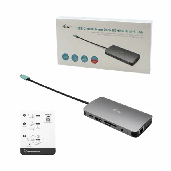 Pastiprinātāji i-Tec C31NANODOCKVGAPD     Sudrabs