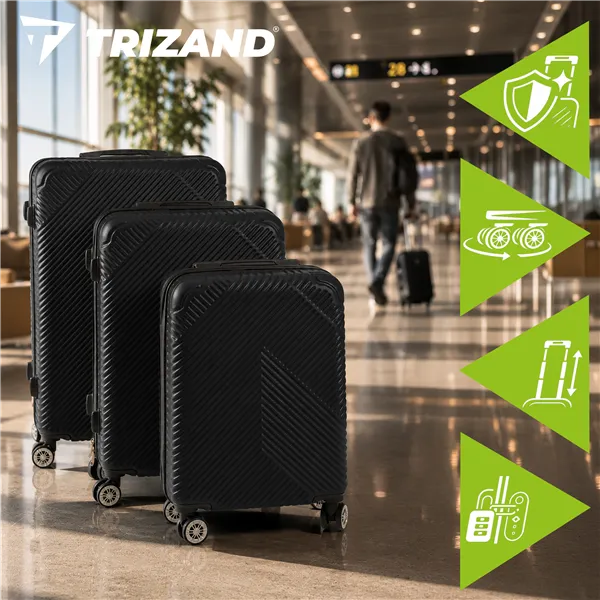 3 viename lagaminų rinkinys – juodas Trizand 26661