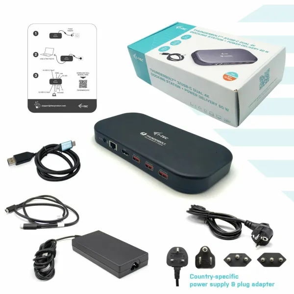 Докстанция i-Tec TB3HDMIDOCKPD Чёрный