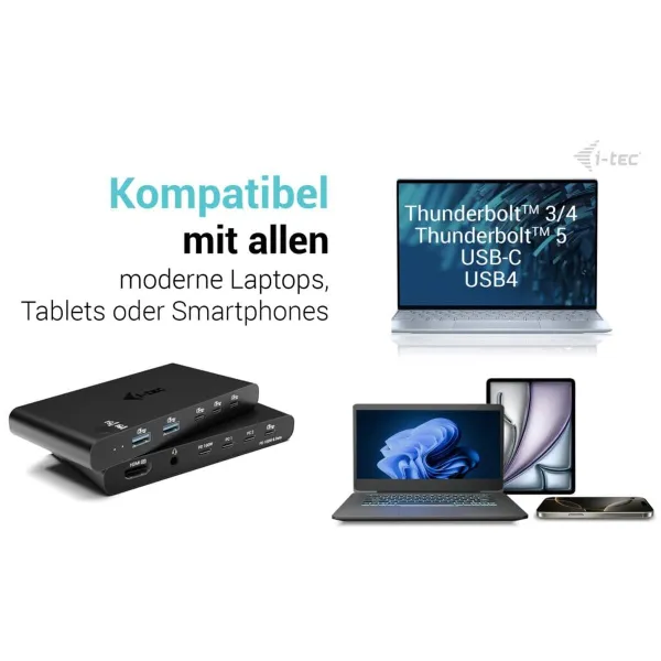 USB Hub i-Tec C31KVMHDMIDOCKPD Black 100 W