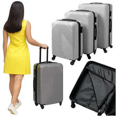 3-in-1 suitcase set - gray Trizand 26662