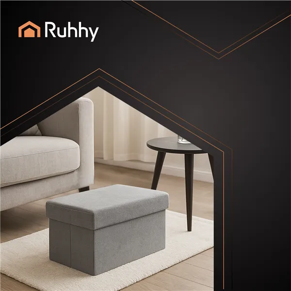 Gray fabric pouf 76x38x38cm Ruhhy 26131