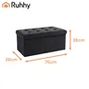 Пуф из серого бархата 76x38x38 см Ruhhy 26130