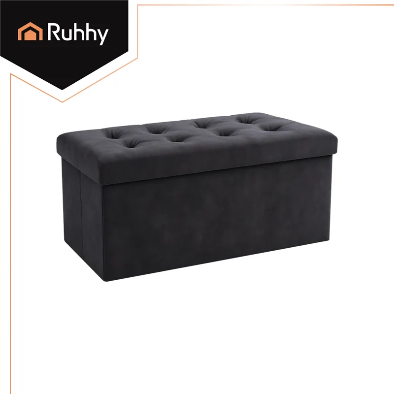 Pilkas aksominis pufas 76x38x38cm Ruhhy 26130