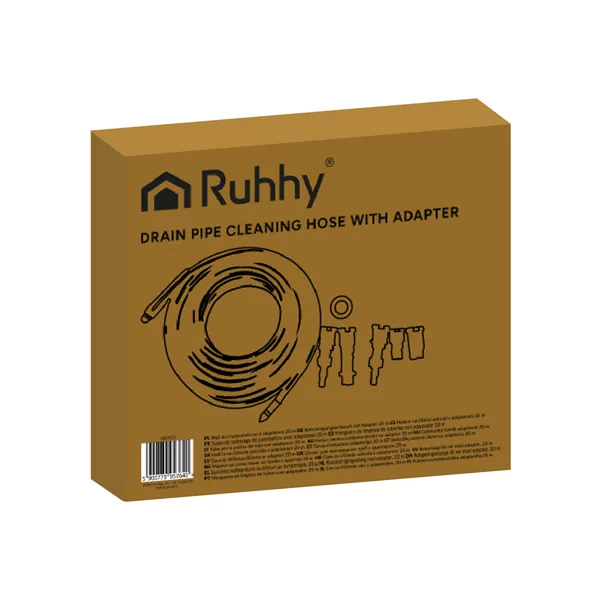 Putkenpuhdistusletku adapterilla 20m Ruhhy 26133