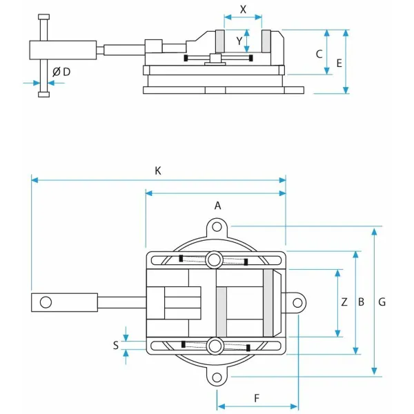 Töölaua kang KANCA Drillo 100 mm
