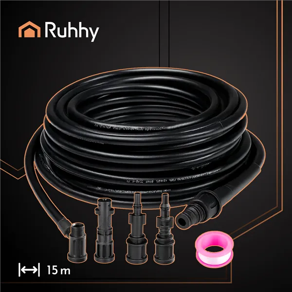 Putkenpuhdistusletku adapterilla 15m Ruhhy 26132
