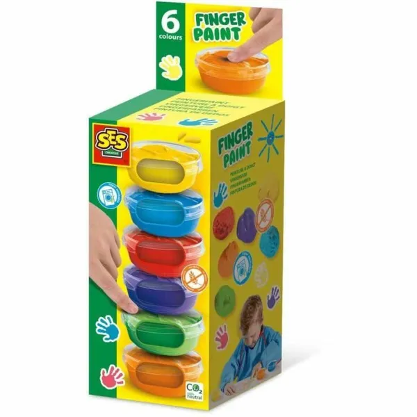Tapyba pirštais SES Creative Spalvotas 6 Dalys