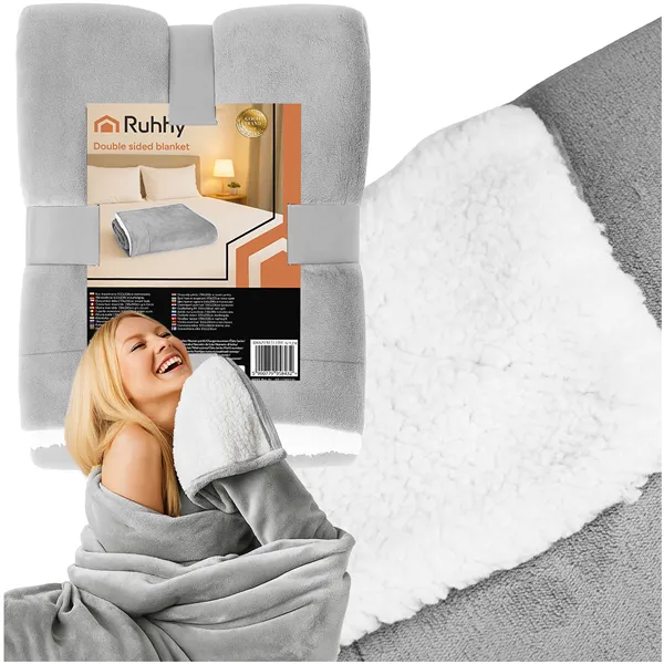 Double-sided blanket 150x200cm light gray Ruhhy 26293